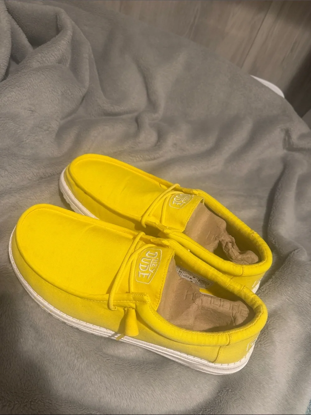 Hey Dude Men's Bright Yellow Slip-On Boat Shoes